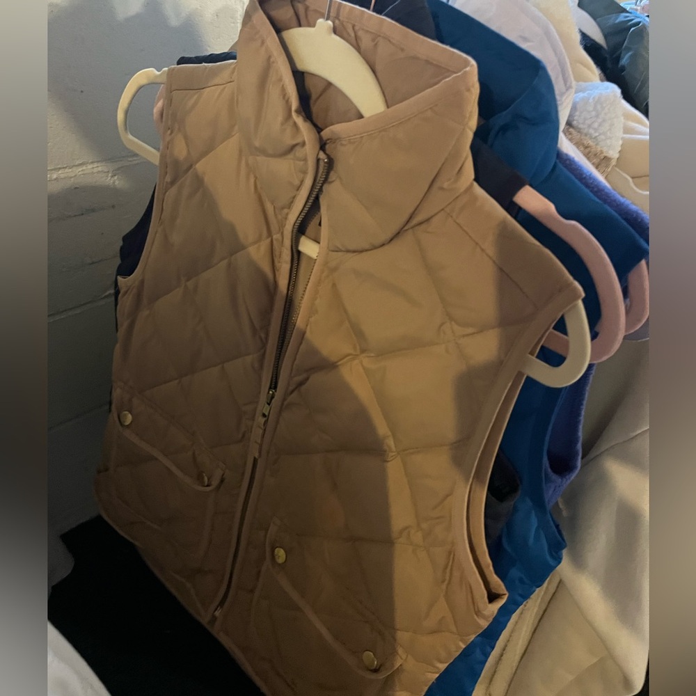 Two extra small j crew factory vests